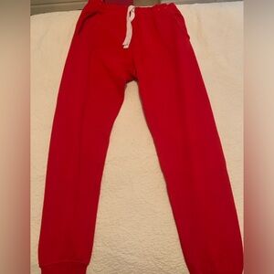 Red sweat pants
